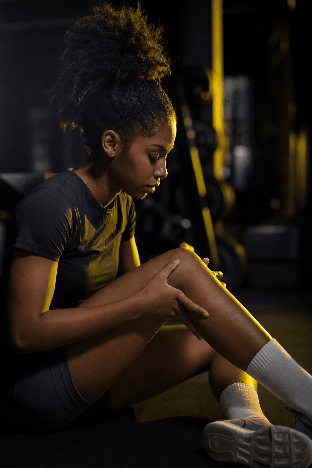 An athlete training with focus and resilience